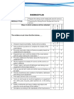 Evidence Plan: Unit of Competency: Module Title: Ways in Which Evidence Will Be Collected