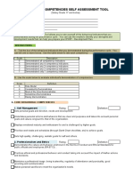 Personnel Competencies Self Assessment Tool: Instructions