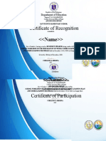 Certificate of Recognition