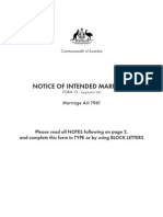 Notice of Intended Marriage Form