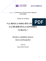 La Regla Osha-Ifa Papel de La Mujer en La Santeria Cubana