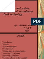 Regulation and Safety Measures of Recombinant DNA Technology