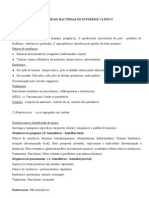 Principais Bactérias de Interesse Clínico Alunos 2006