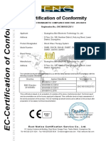 Certification of Conformity: Eu-Electromagnetic Compliance Directive - 2014/30/eu Registration No.: ENC180103GZ07-1