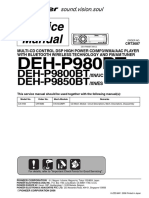 Service (Repair) Manual For Pioneer DEH-P9800BT