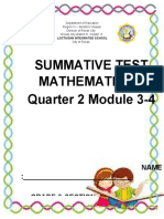 Summative Test Mathematics 7 Quarter 2 Module 3-4: Name: - GRADE & SECTION