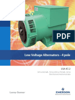 Low Voltage Alternators - 4 Pole: 365 To 600 kVA - 50 HZ / 456 To 750 kVA - 60 HZ Electrical and Mechanical Data