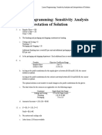 Linear Programming: Sensitivity Analysis and Interpretation of Solution