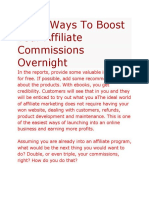 Top 3 Ways To Boost Your Affiliate Commissions Overnight