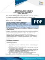 Guía de Actividades y Rúbrica de Evaluación - Unidad 2 - Tarea 3 - Explicar Los Métodos de Conversión y Los Registros de Un Procesador 8086