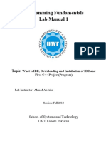 Programming Fundamentals Lab 01 (Understanding and Installation of IDE)