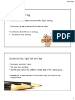 Slides Summary Writing