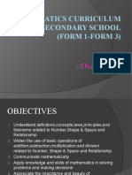 Mathematics Curriculum For Secondary School (FORM 1-FORM 3) : Overall