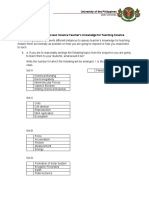 Scoring Rubric To Assess Science Teachers Knowledge For Teaching