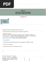 MM 212 Materials Evaluation Techniques Fall Semester 2020, FMCE, GIKI