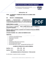 Circular No. 007 Citacion A Reunion de Padres de Familia Preescolar - Basica Primaria