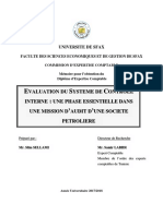 Valuation Du Ysteme de Ontrole Interne Une Phase Essentielle Dans Une Mission D Audit D Une Societe Petroliere