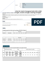 Table of Design Properties For Metric Steel Bolts M5 To M39 - Eurocode 3