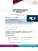 Guia de Actividades y Rúbrica de Evaluación - Tarea 1 - Matríz de Análisis