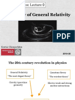 Verview of General Relativity: Física Del Cosmos: Lecture 0