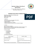 Detailed Lesson Plan in Mathematics 7