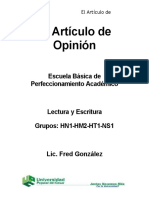 El Artículo de Opinión Parcial