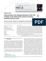 Characteristics and Cutting Perfomance of The CVD Coatings On The Ticn-Based Cermets in Turning Hardened Aisi H13 Steel