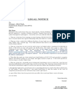 LEGAL NOTICE To Bank