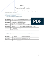 L'expression de La Pensée: Leçon 1: Expression D'Une Opinion 1. Les Verbes de Déclaration