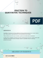 Introduction To Quantitative Techniques