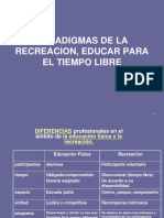 Paradigmas de La Recreacion, Educar para El Tiempo Libre