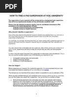 How To Find A PHD Supervisor at Koç University