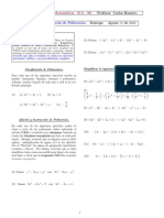 Taller 1. Suma y Resta de Polinomios. Taller de Matemáticas