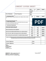 Assessment Cover Sheet: S NYS