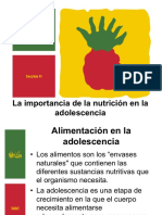 Importancia de La Alimentación en La Adolescencia