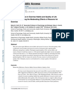 Gender Differences in Exercise Habits and Quality of Life Reports - Assessing The Moderating Effects of Reasons For Exercise