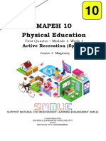 Mapeh 10 Physical Education: Active Recreation (Sports)