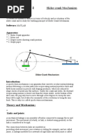 Experiment No. 2: Slider Crank Mechanism