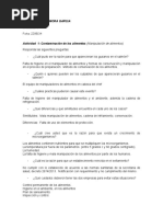 Actividad Contaminación de Alimentos