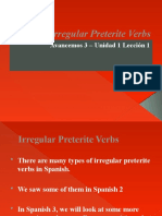 Irregular Preterite Verbs Spa 3