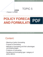 Topic 5 Policy Forecasting and Formulation 2015