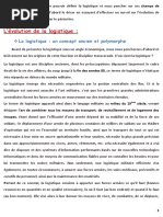 Definition de La Logistique Civile + Evolution + Champs de Competence (Production - Amont - Aval) + Externalisation Logistique