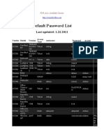 Default Password List