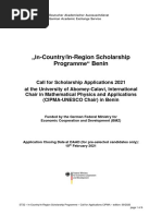 In-Country/In-Region Scholarship Progr Amme" Benin