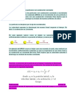 Movimiento Rectilíneo de Partículas Con Aceleración Constante