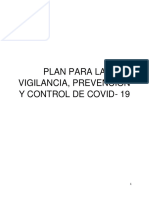 Plan para La Vigilancia, Prevención Y Control de Covid-19