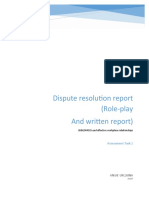 Dispute Resolution Report (Role-Play and Written Report) : Assessment Task 2