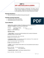 Set Theory and Boolean Algebra: Unit 3