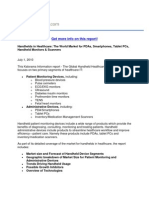 Handhelds in Healthcare The World Market For PDAs, Smartphones, Tablet PCS, Handheld Monitors & Scanners