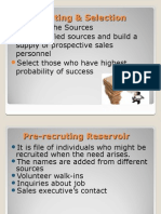 Recruiting & Selecting Sales Personnel